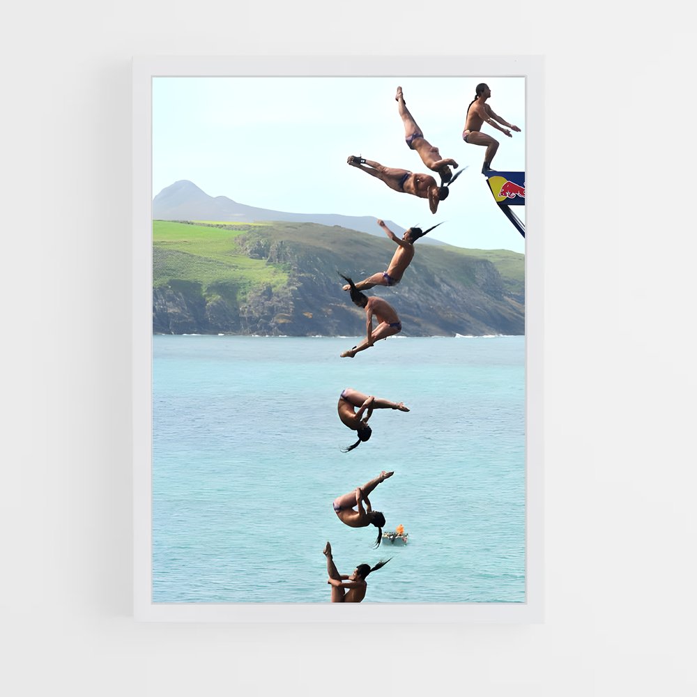 Poster Cliff diving sauts – affiche Plongeon de falaise (vue 3)